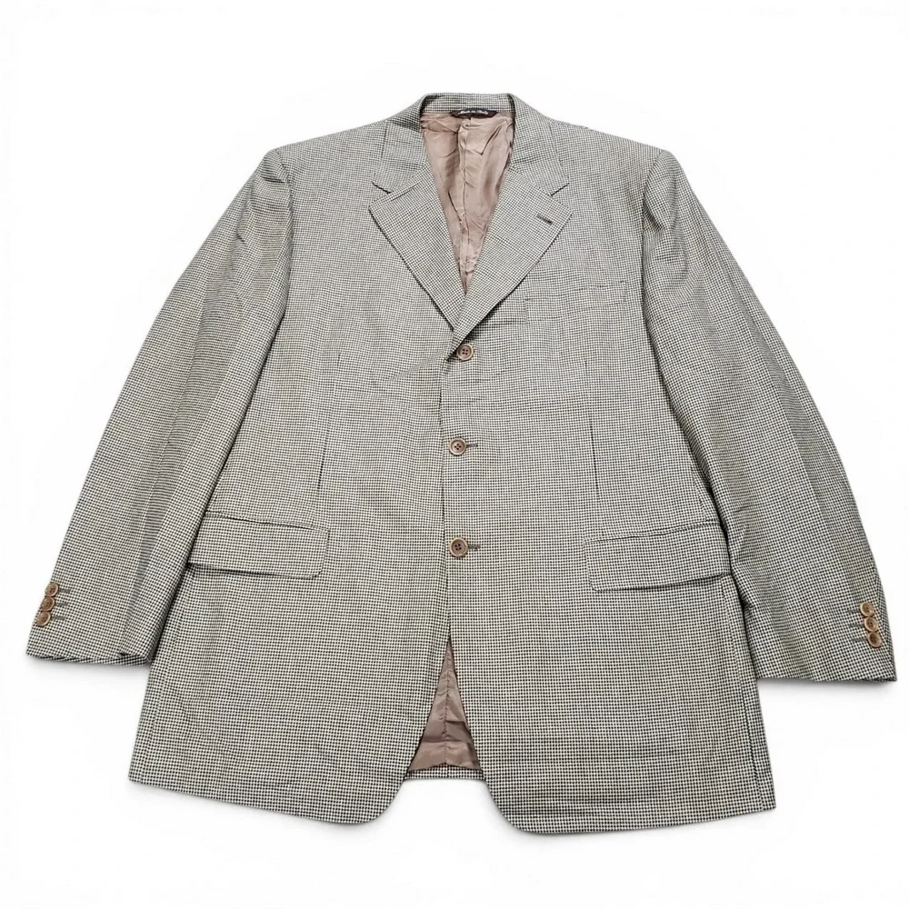 Canali Silk Wool Blazer 44R Tan Italy Suit Jacket